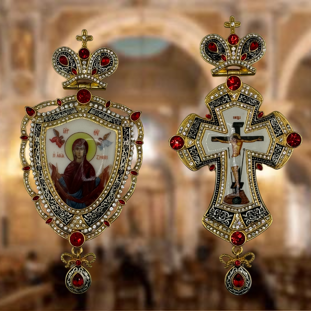 Orthodox Pectoral Cross with Panagia for Bishop