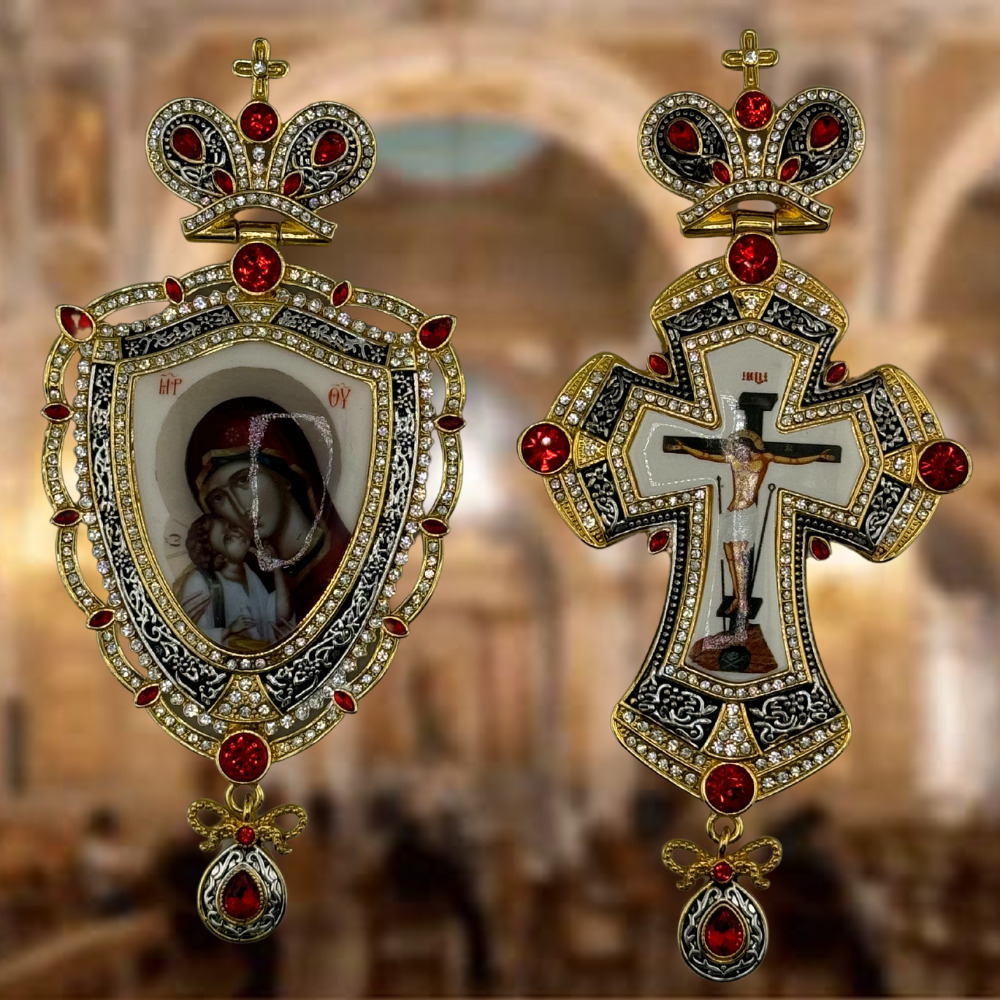 Orthodox Pectoral Cross with Panagia for Bishop