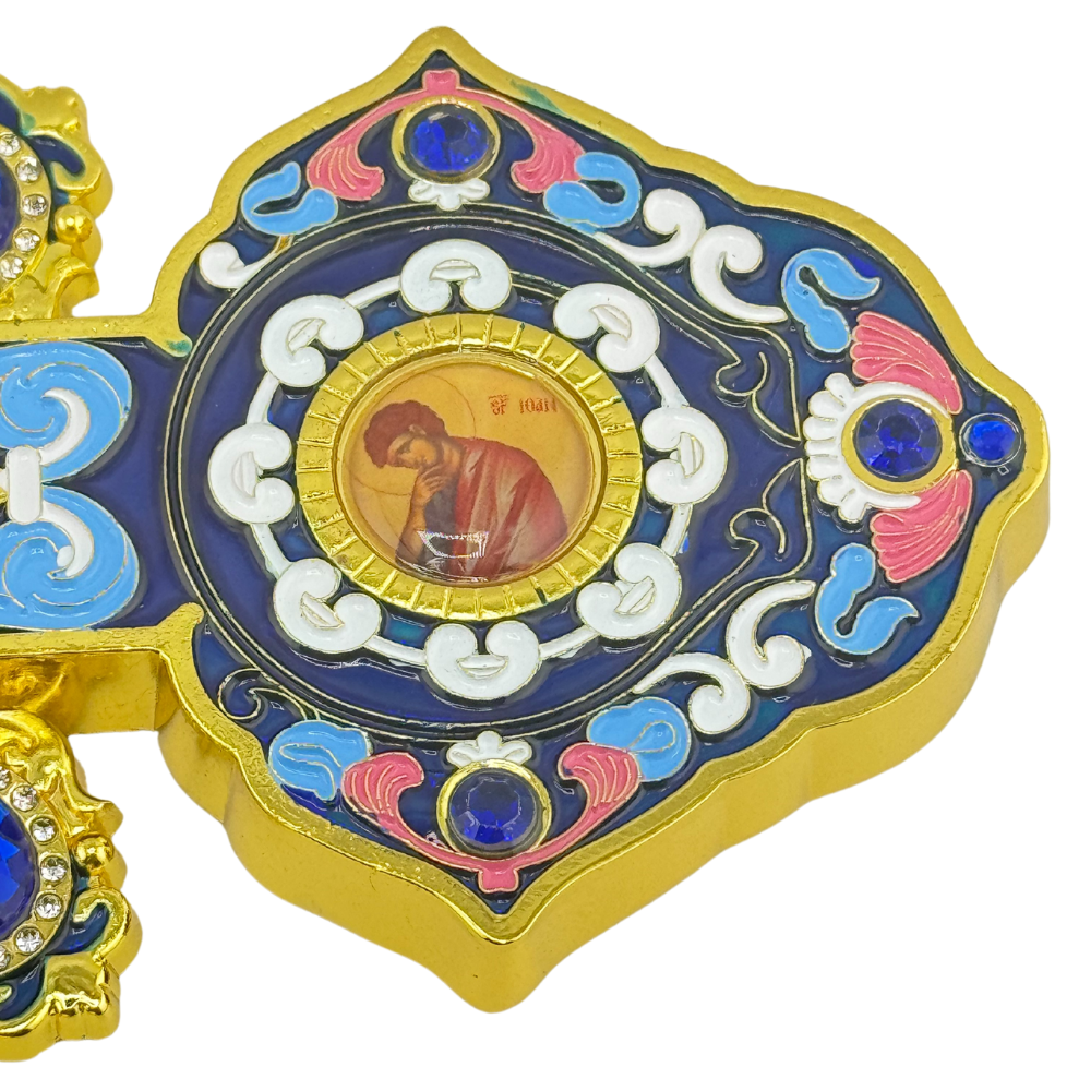 Orthodox Altar Cross In Gilding With Colored Enamel (Stand Optional)