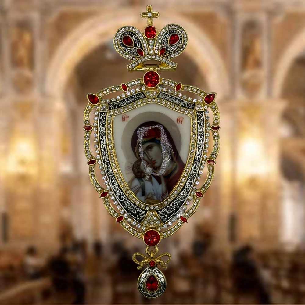 Orthodox Pectoral Cross with Panagia for Bishop