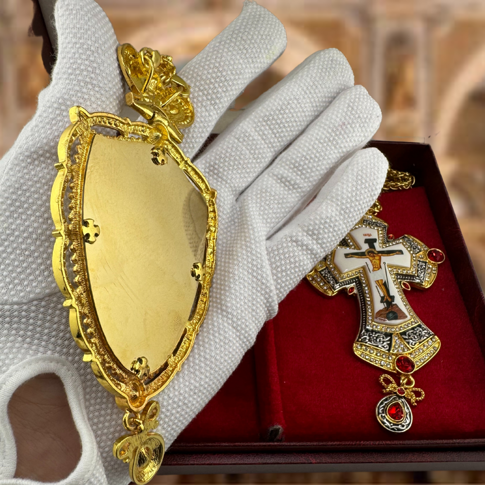 Orthodox Pectoral Cross with Panagia for Bishop