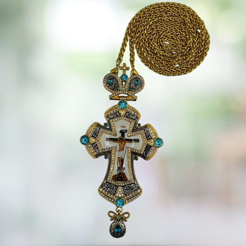 Orthodox Pectoral Cross with Jesus Icon