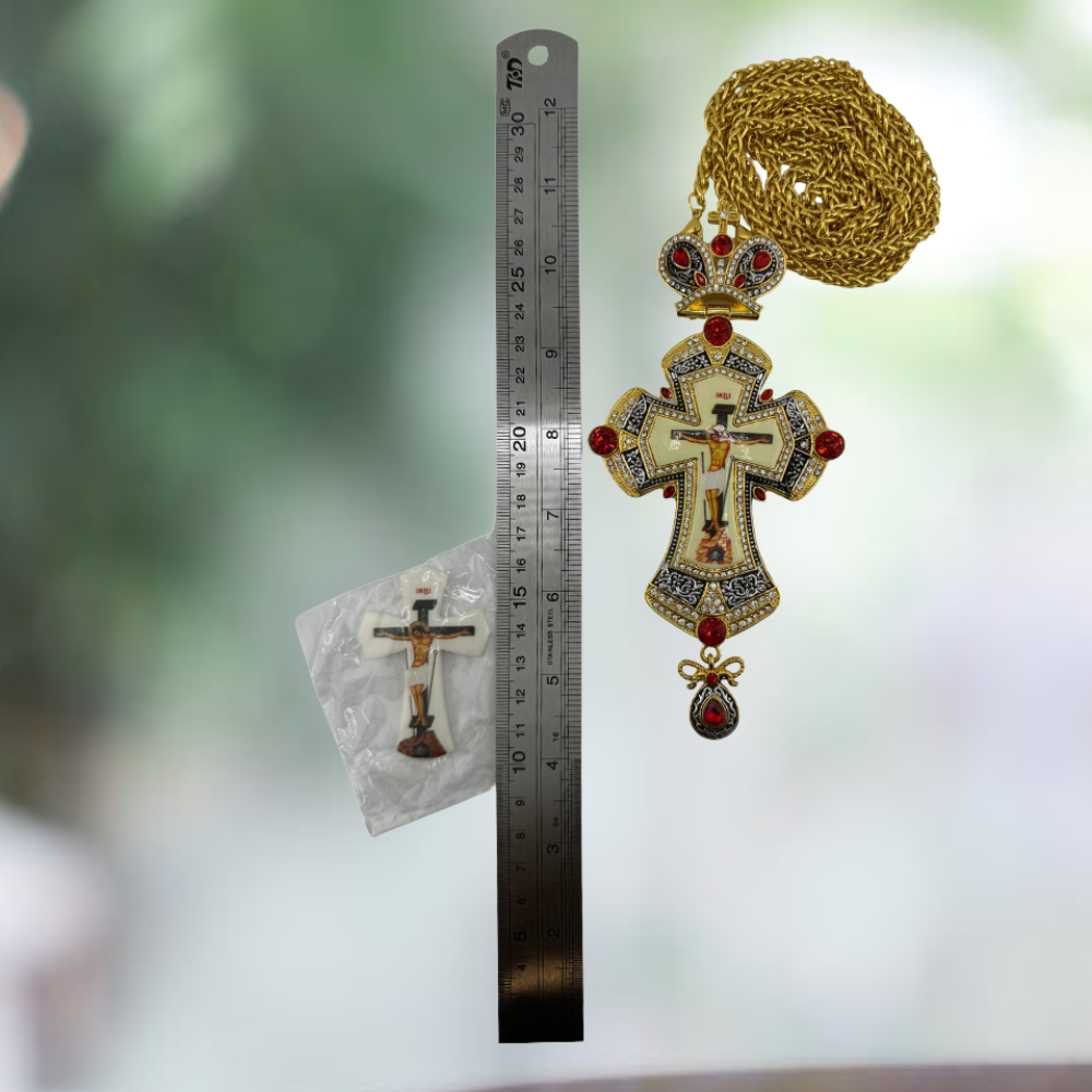 Orthodox Pectoral Cross with Jesus Icon