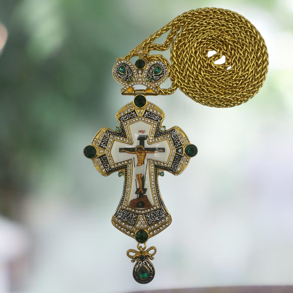 Orthodox Pectoral Cross with Jesus Icon