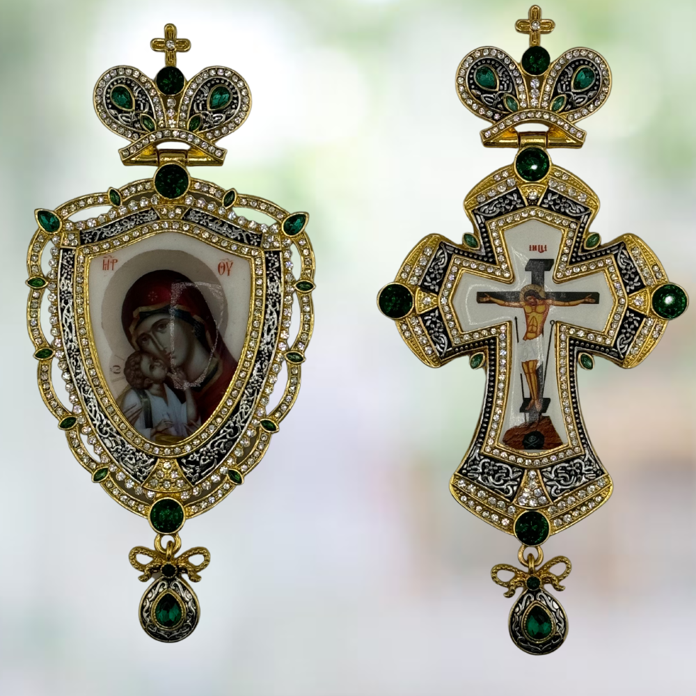 Orthodox Pectoral Cross with Panagia for Bishop