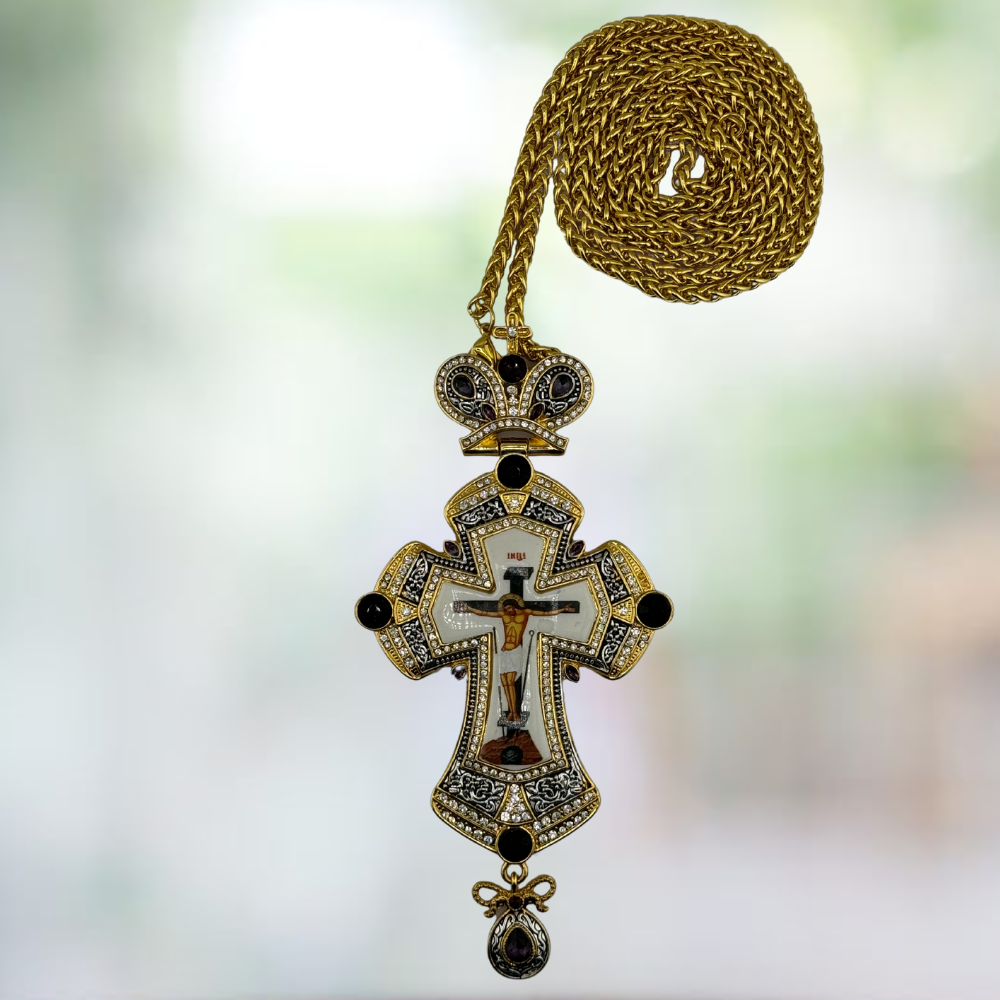 Orthodox Pectoral Cross with Jesus Icon