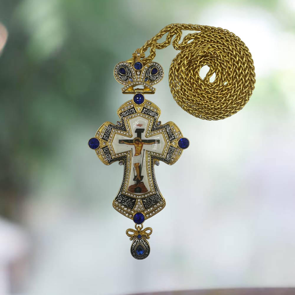 Orthodox Pectoral Cross with Jesus Icon