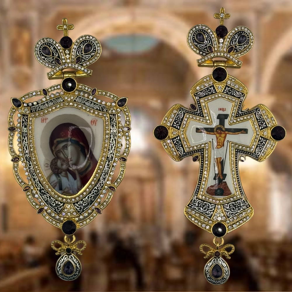 Orthodox Pectoral Cross with Panagia for Bishop