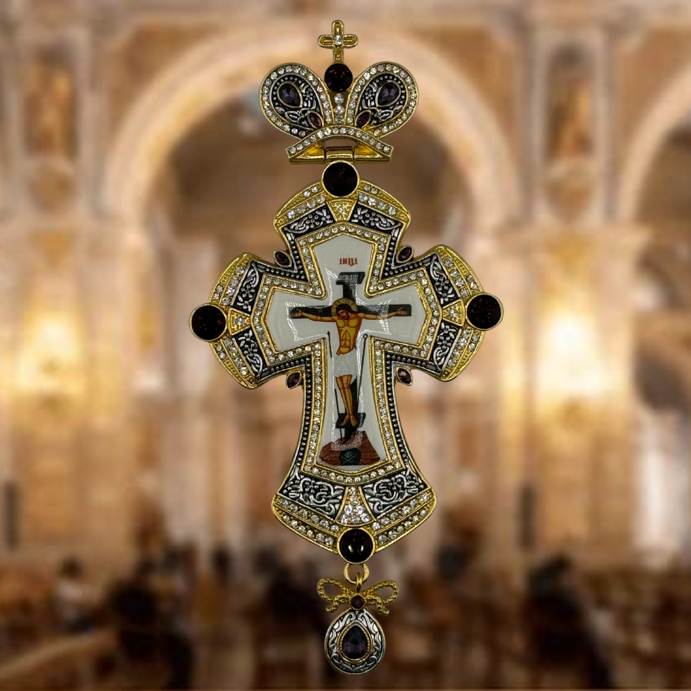 Orthodox Pectoral Cross with Panagia for Bishop