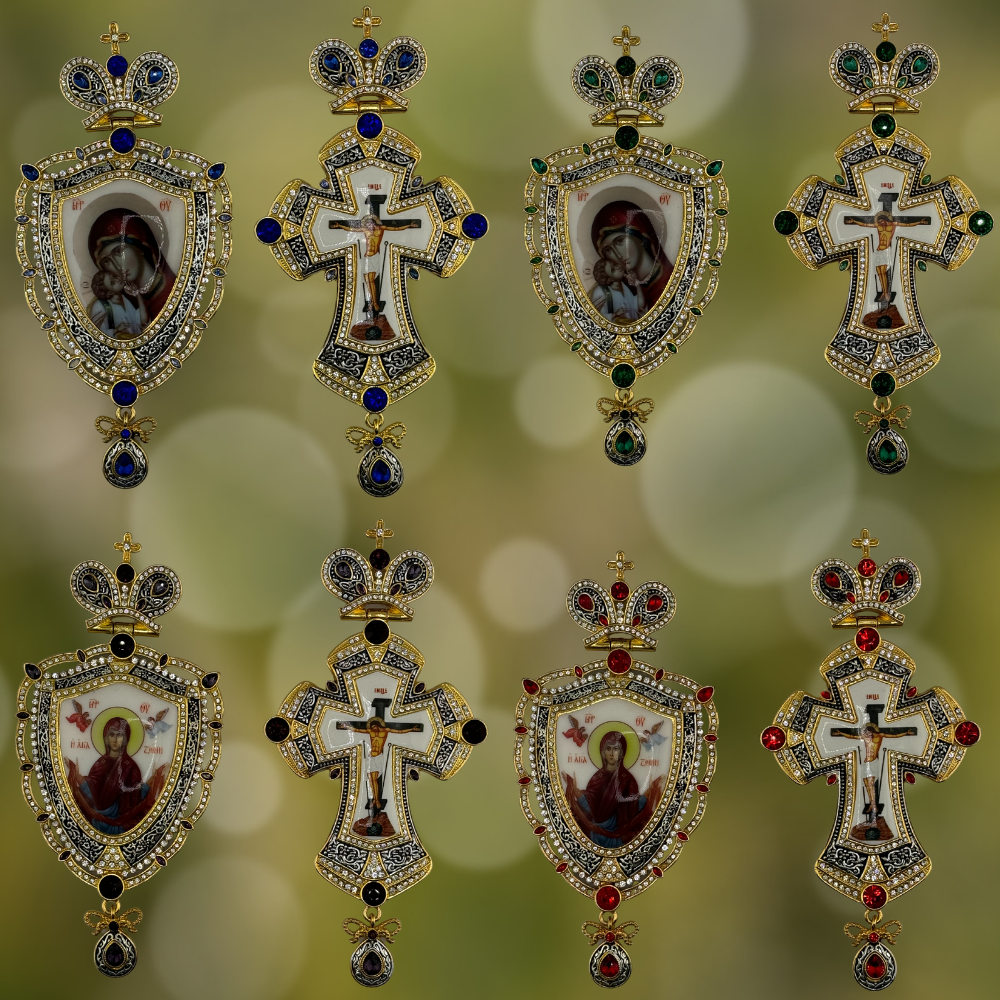 Orthodox Pectoral Cross with Panagia for Bishop