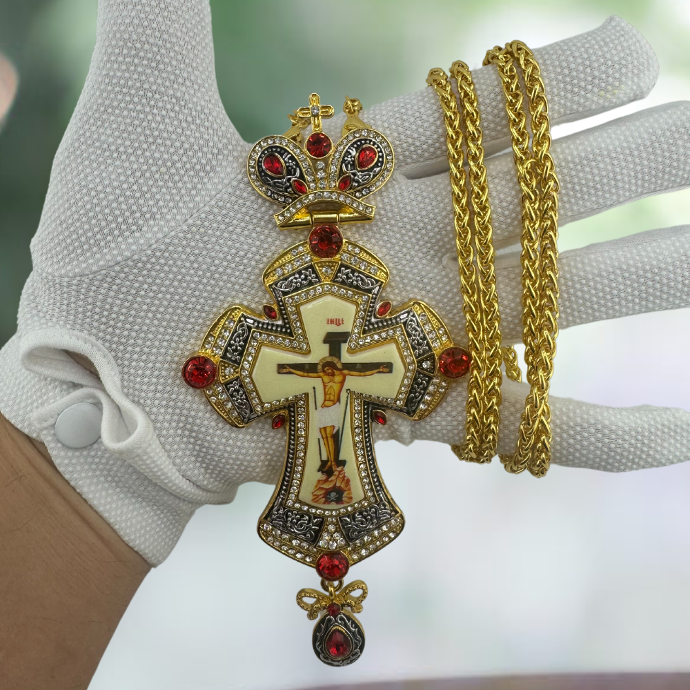 Orthodox Pectoral Cross with Jesus Icon