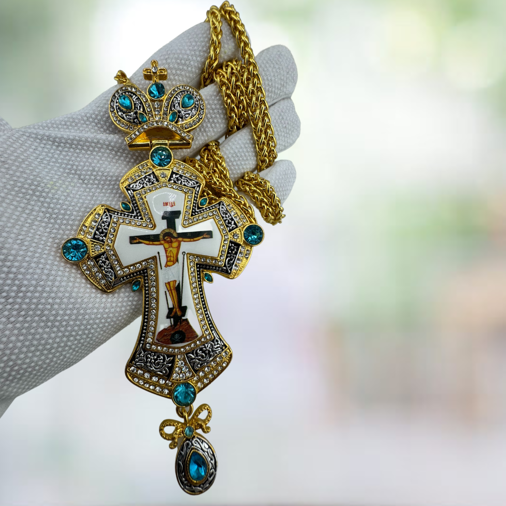 Orthodox Pectoral Cross with Jesus Icon