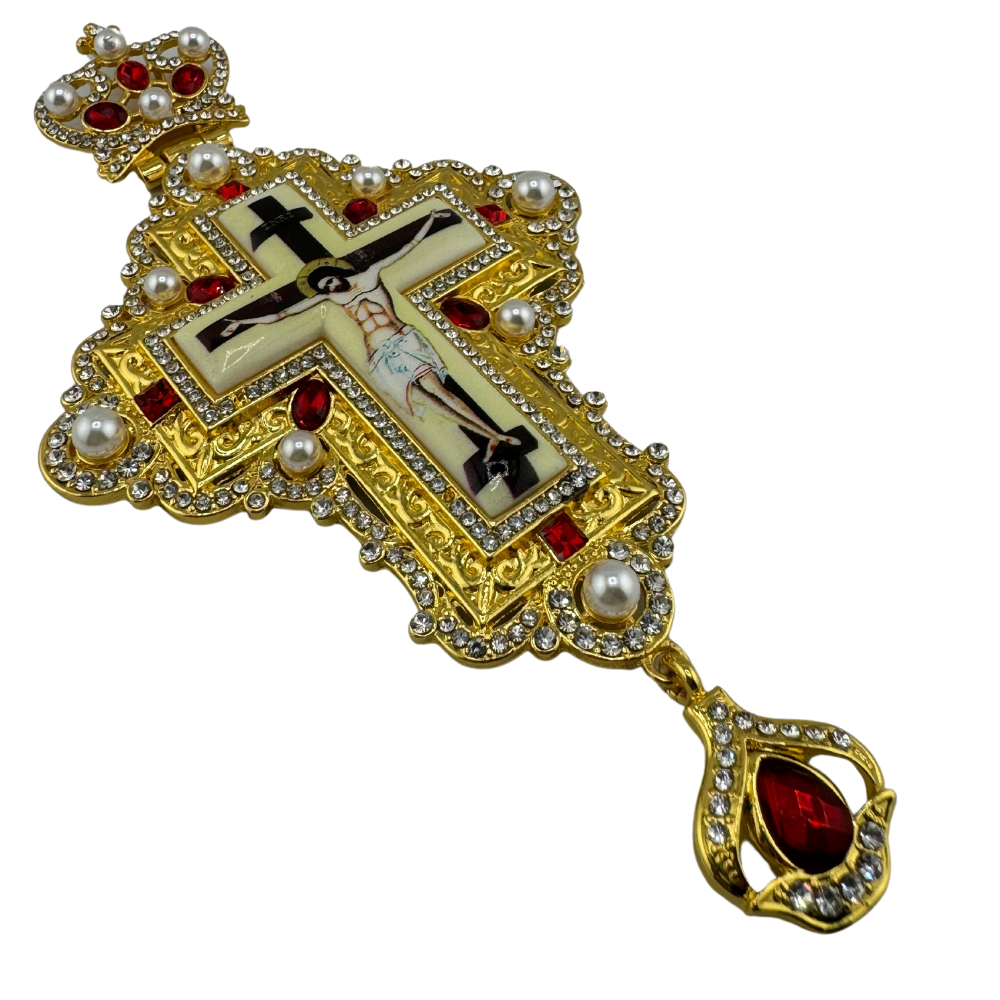 Orthodox Priest's Pectoral Cross - Double Plated in Gold & Antique Silver