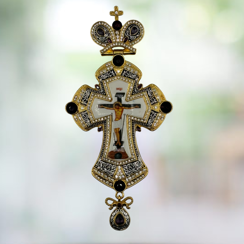 Orthodox Pectoral Cross with Jesus Icon