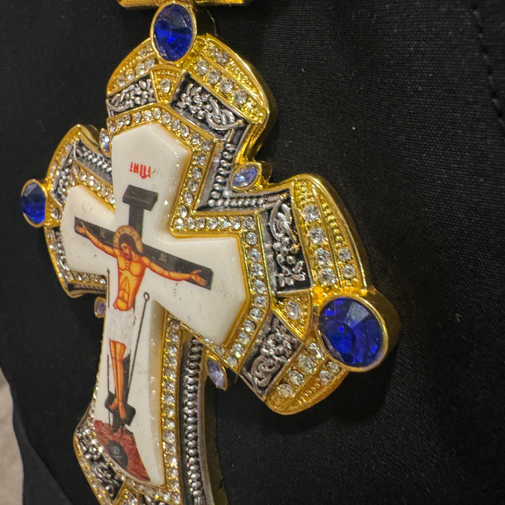 Orthodox Pectoral Cross with Jesus Icon