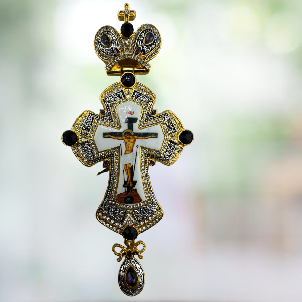 Orthodox Pectoral Cross with Jesus Icon