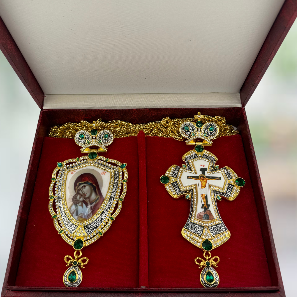 Orthodox Pectoral Cross with Panagia for Bishop