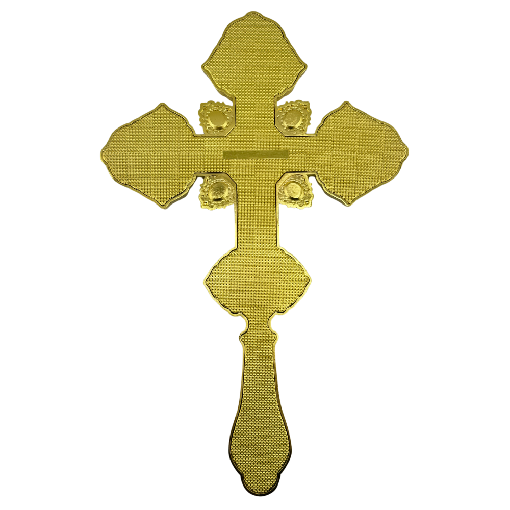 Orthodox Altar Cross In Gilding With Colored Enamel (Stand Optional)