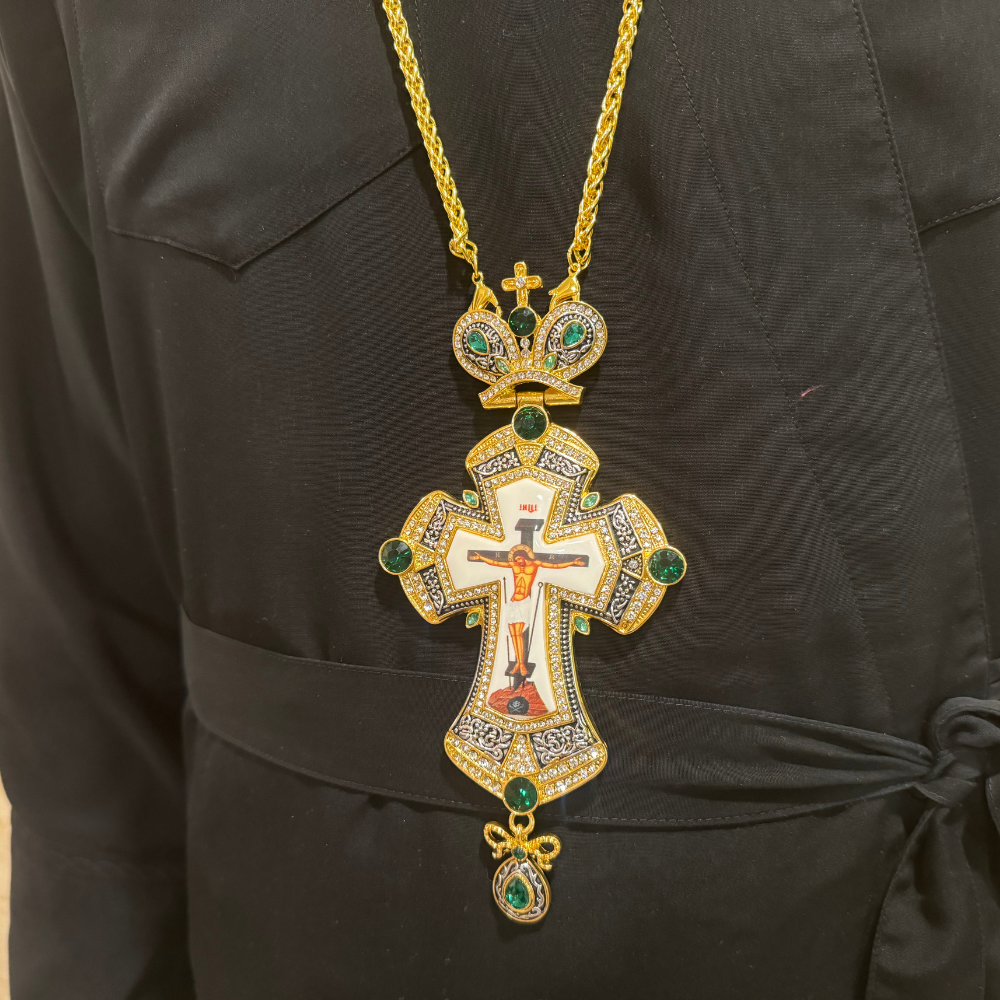 Orthodox Pectoral Cross with Jesus Icon