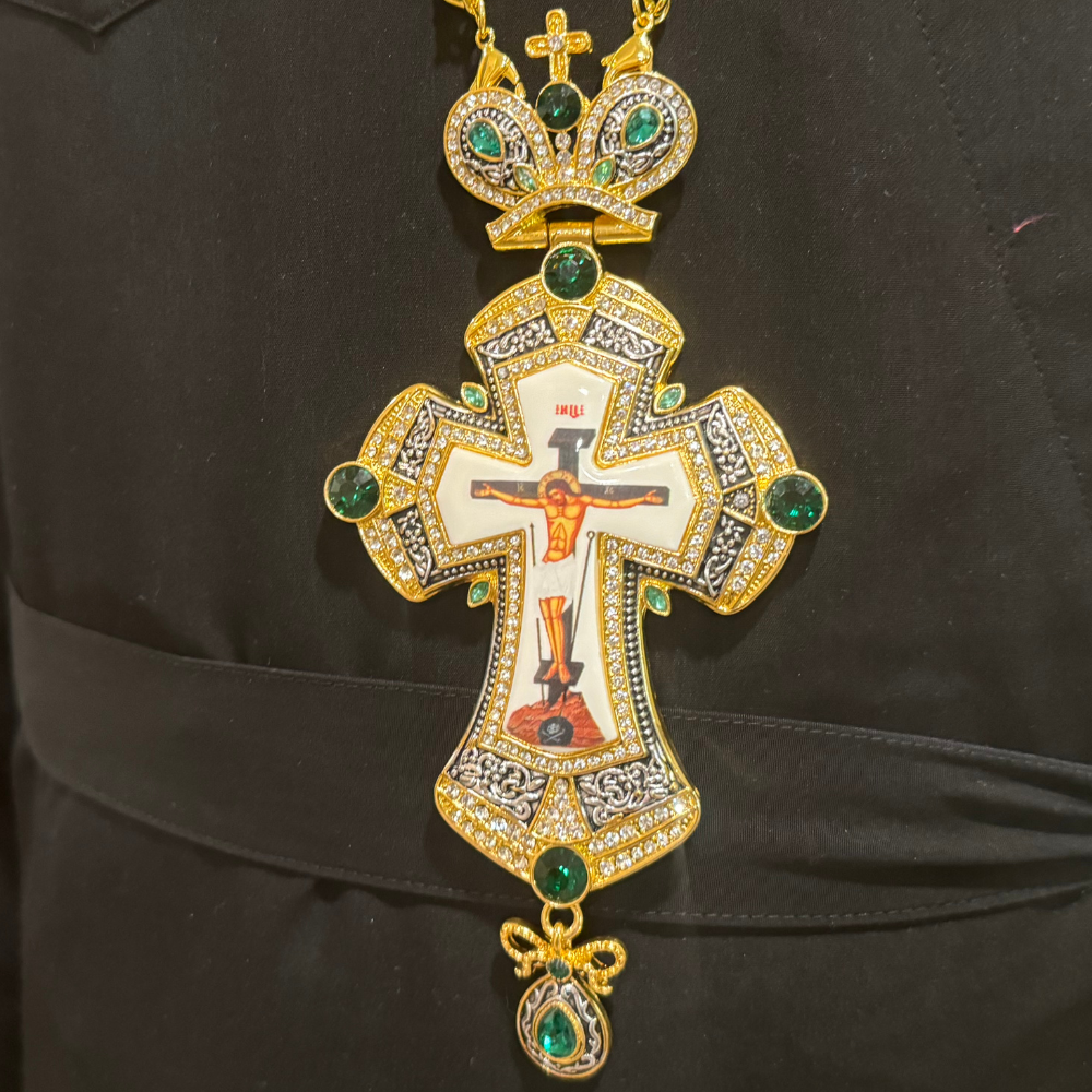 Orthodox Pectoral Cross with Jesus Icon