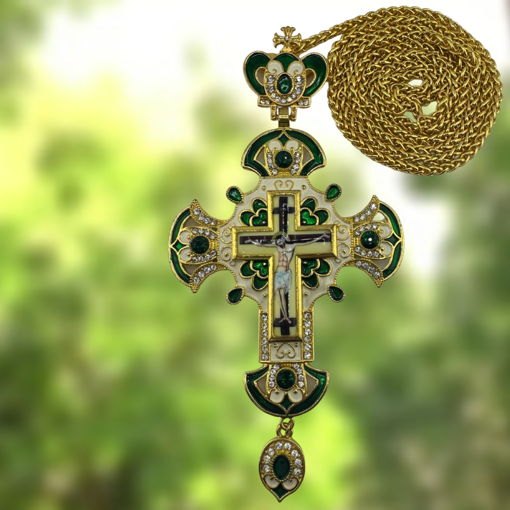 Orthodox Pectoral Cross with Jesus Icon