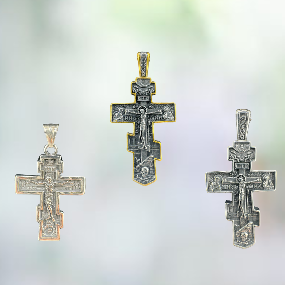 Orthodox Pectoral Cross with Jesus Icon