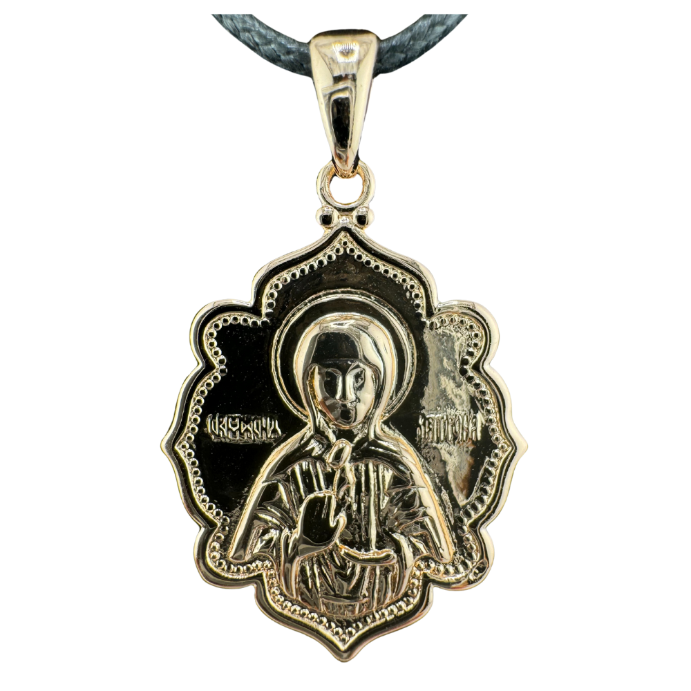 St. Matrona Pendant Plated in Rose Gold Large