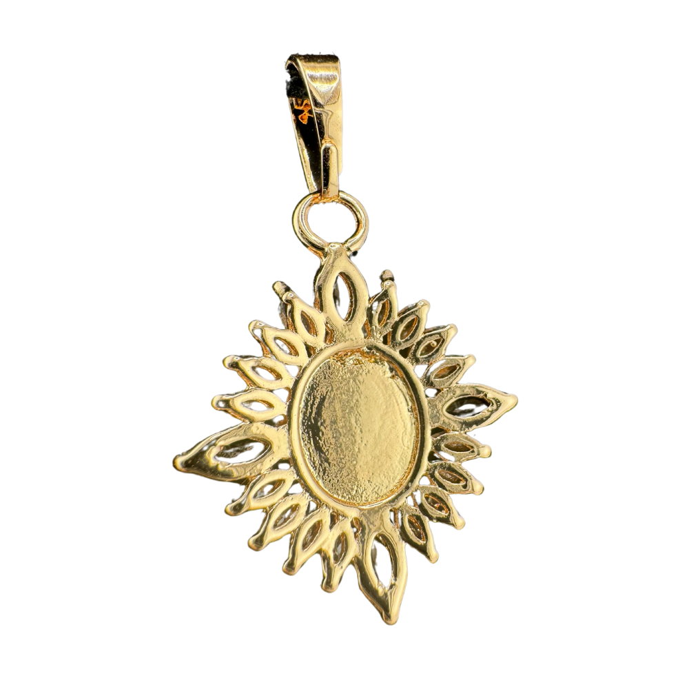 Exquisite Saint Matrona Pendant Plated in Rose Gold with Stones