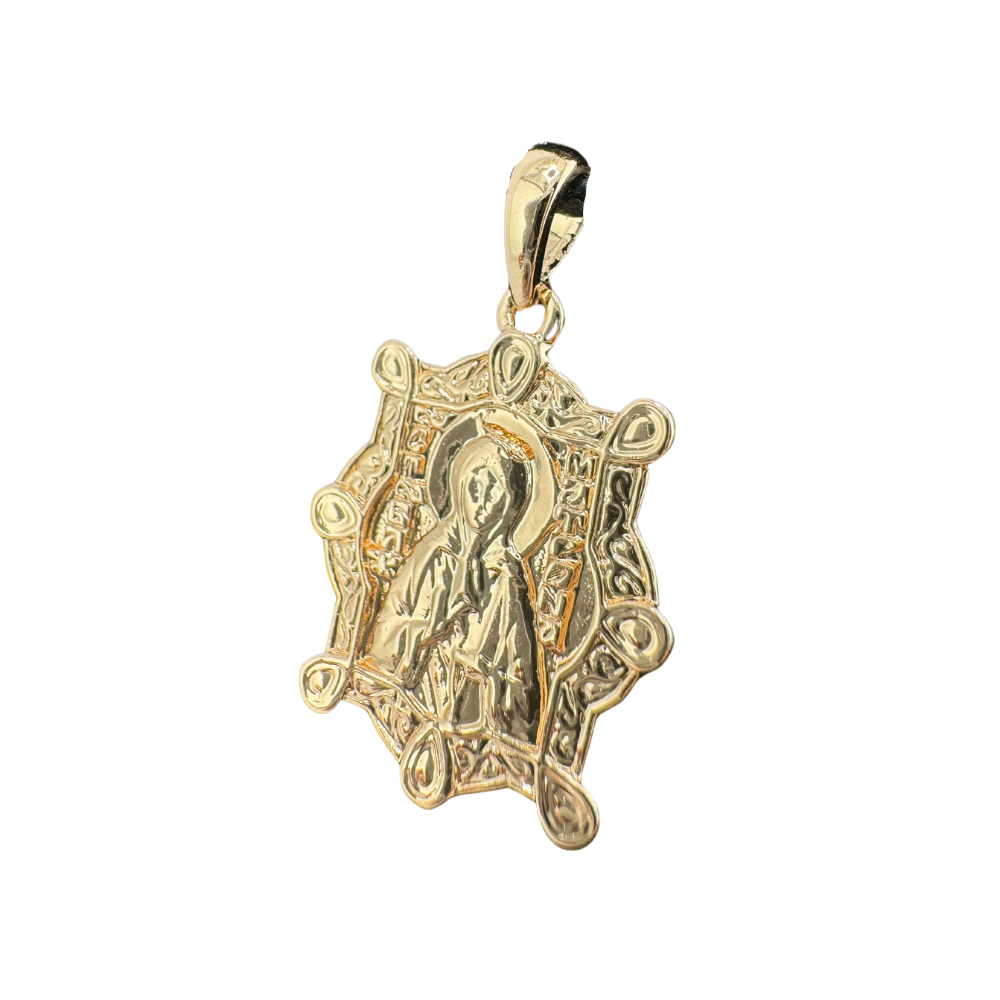 St. Matrona Pendant Plated in Rose Gold Brass Based