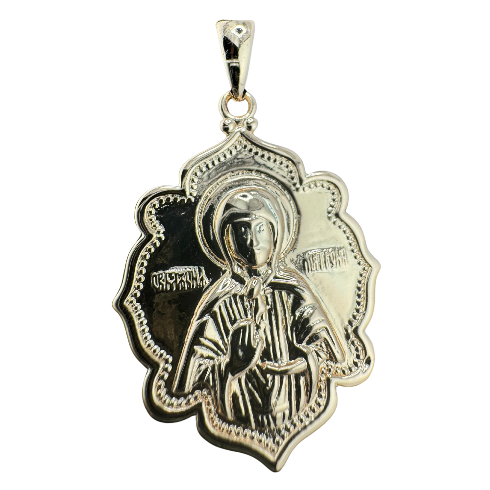 St. Matrona Pendant Plated in Rose Gold Large