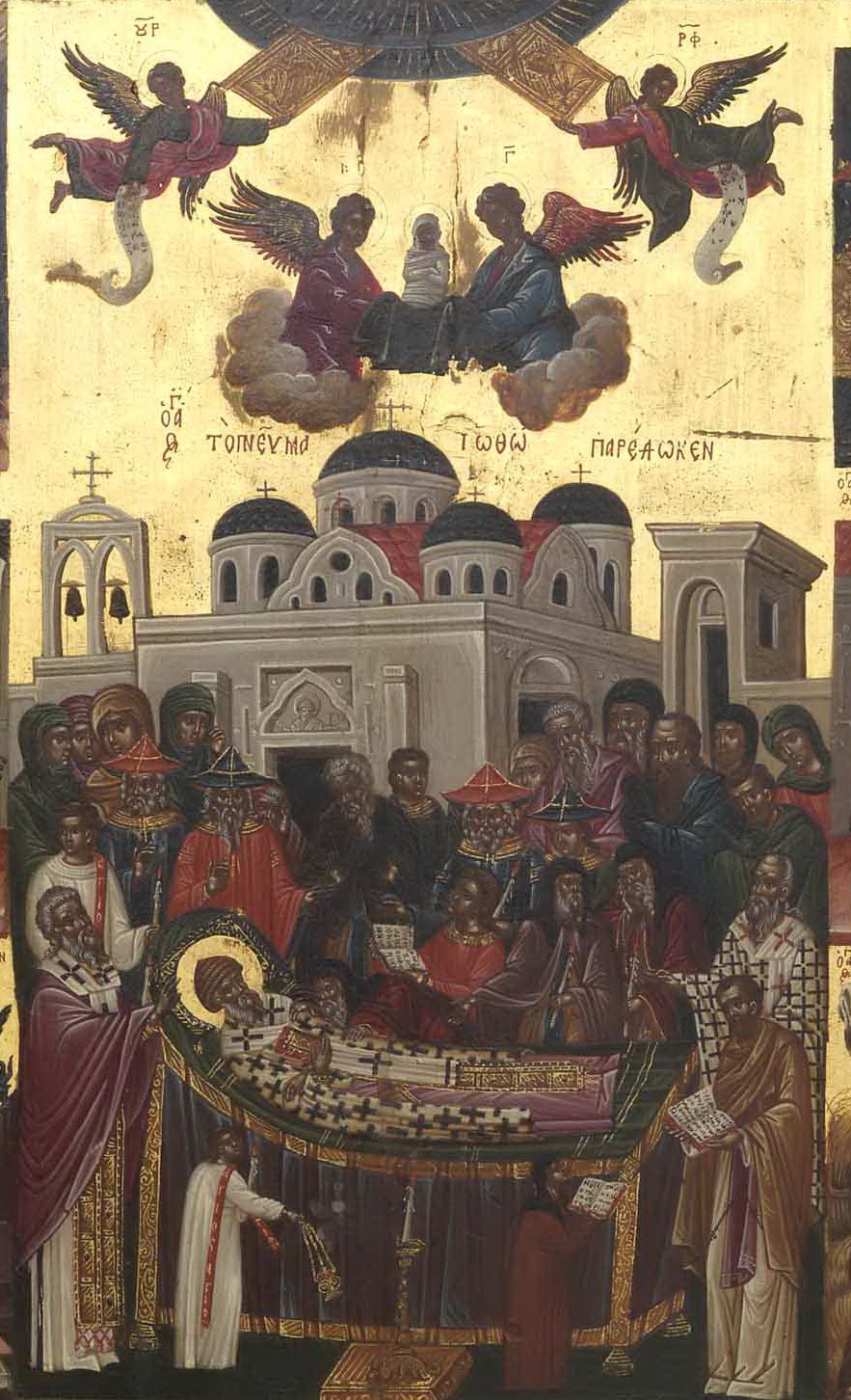 Успение святого Спиридона — средник иконы